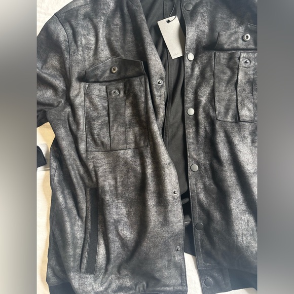 John Varvatos Charcoal Bomber Jacket - Picture 6 of 7